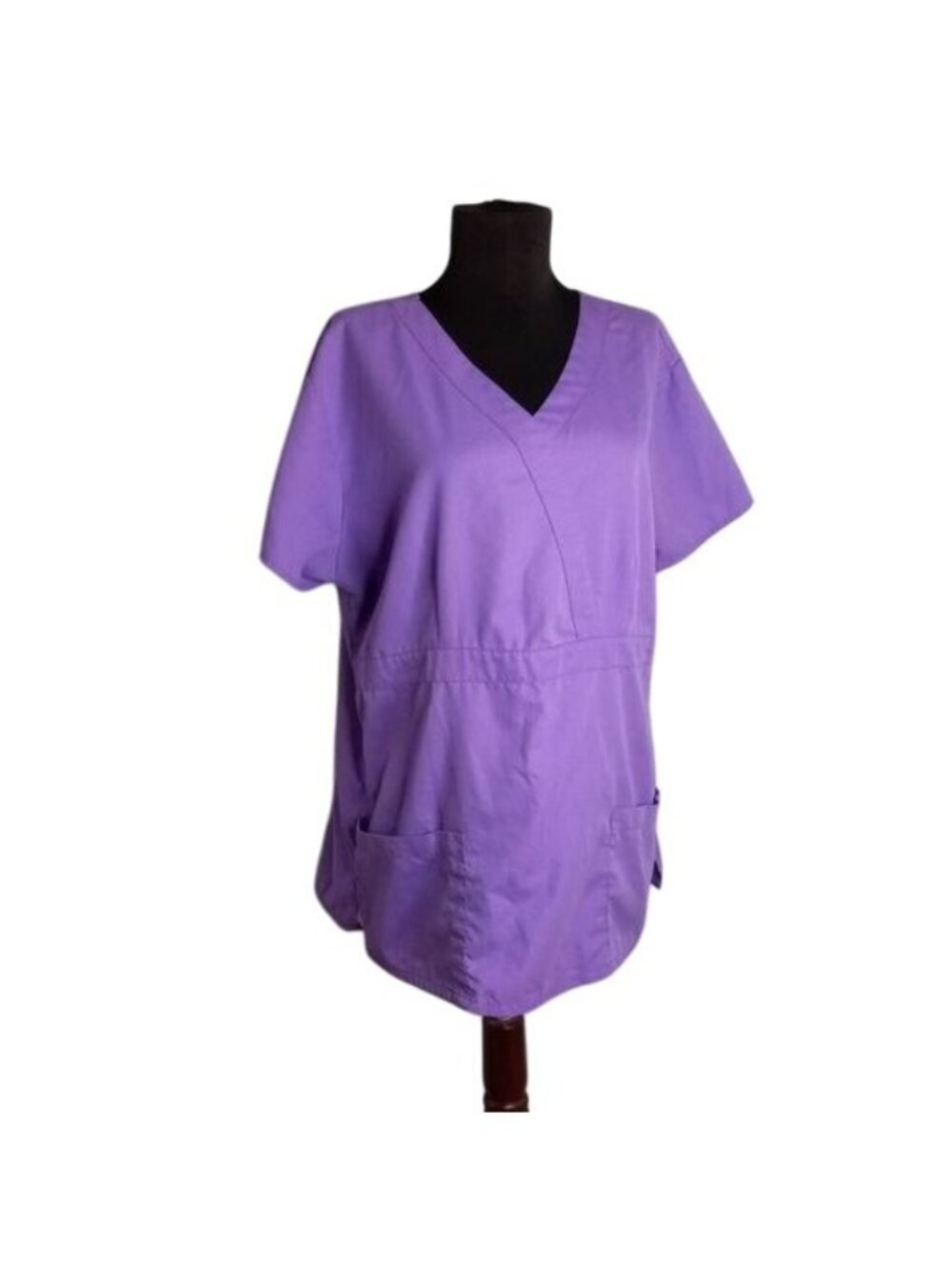 Dreamcrest Size XL Womens Purple V-Neck Scrub Top With Pockets
